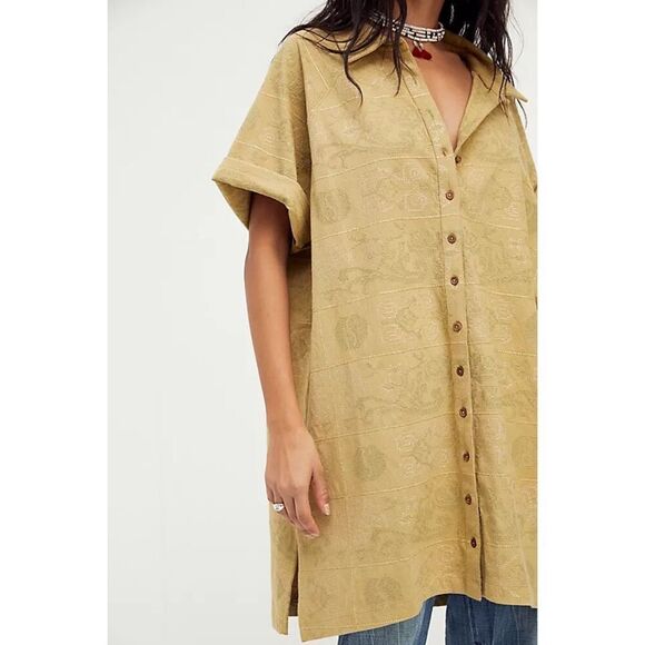 Free People We The Free Yin To My Yang Button Down Long Top, Women’s Small - Picture 2 of 11